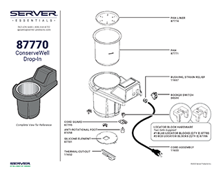 ConserveWell Drop-In 87770 | Parts List